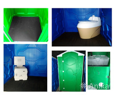 Туалетная кабина ровный пол с торфяным биотуалет