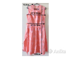 Платье ситцевое с пояском, розовое, р42-44