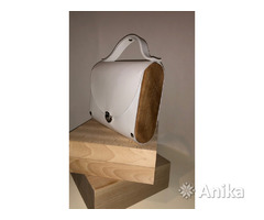 Кожаная сумка с деревянными вставками - Image 2