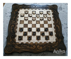 Нарды шахматы из натурального дерева размер 60х60 - Image 2