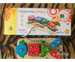 Сортер Клоун, деревянная игрушка геометрик и Шнуровка - Image 3
