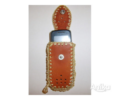 Чехол для сотового телефона рыжий из натур.кожи - Image 2