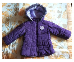 Фиолетовая куртка теплая на 1-2года