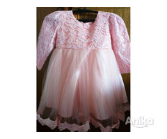Кружевное платье персикового цвета на 1.5-2года - Image 3