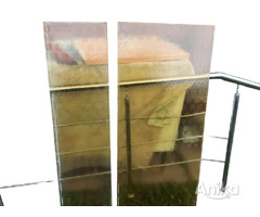 Стекло медовое узорчатое от межкомнатной двери СССР ретро винтаж